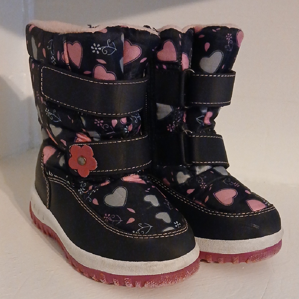 Merence Girl Heart Patterned  Boots Used Us Size 9 Toddler Girl